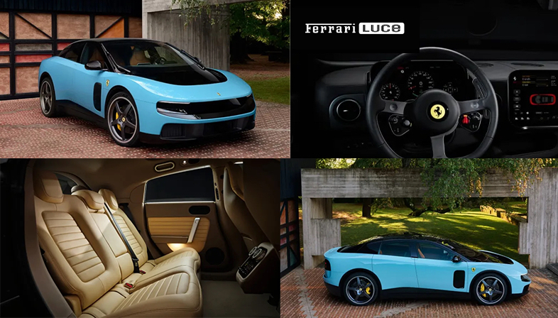 Ferrari Luce 2026: esterno, interni, plancia e profilo laterale della prima BEV del Cavallino Rampante