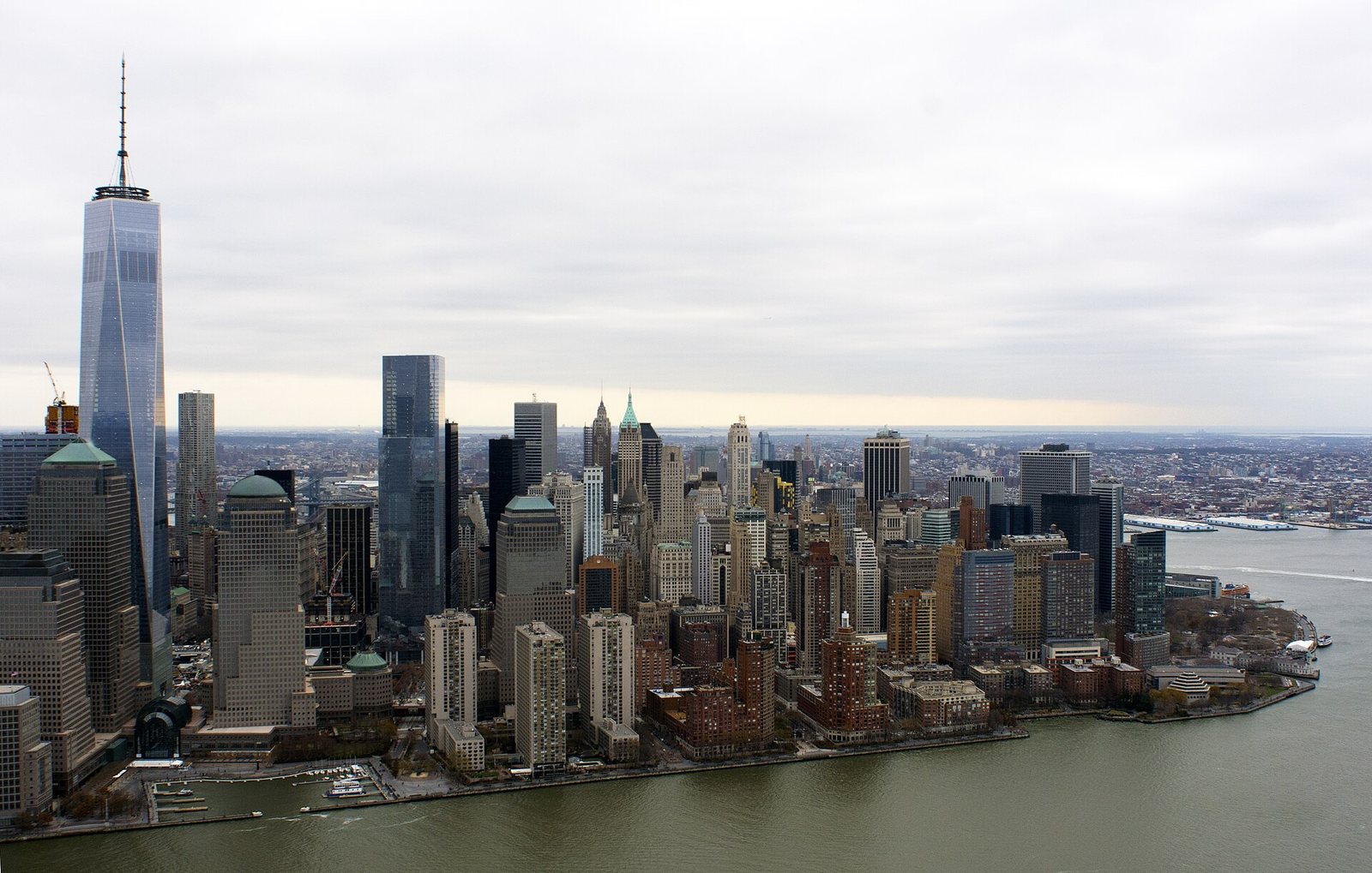 Il Financial District di Lower Manhattan visto dall'alto